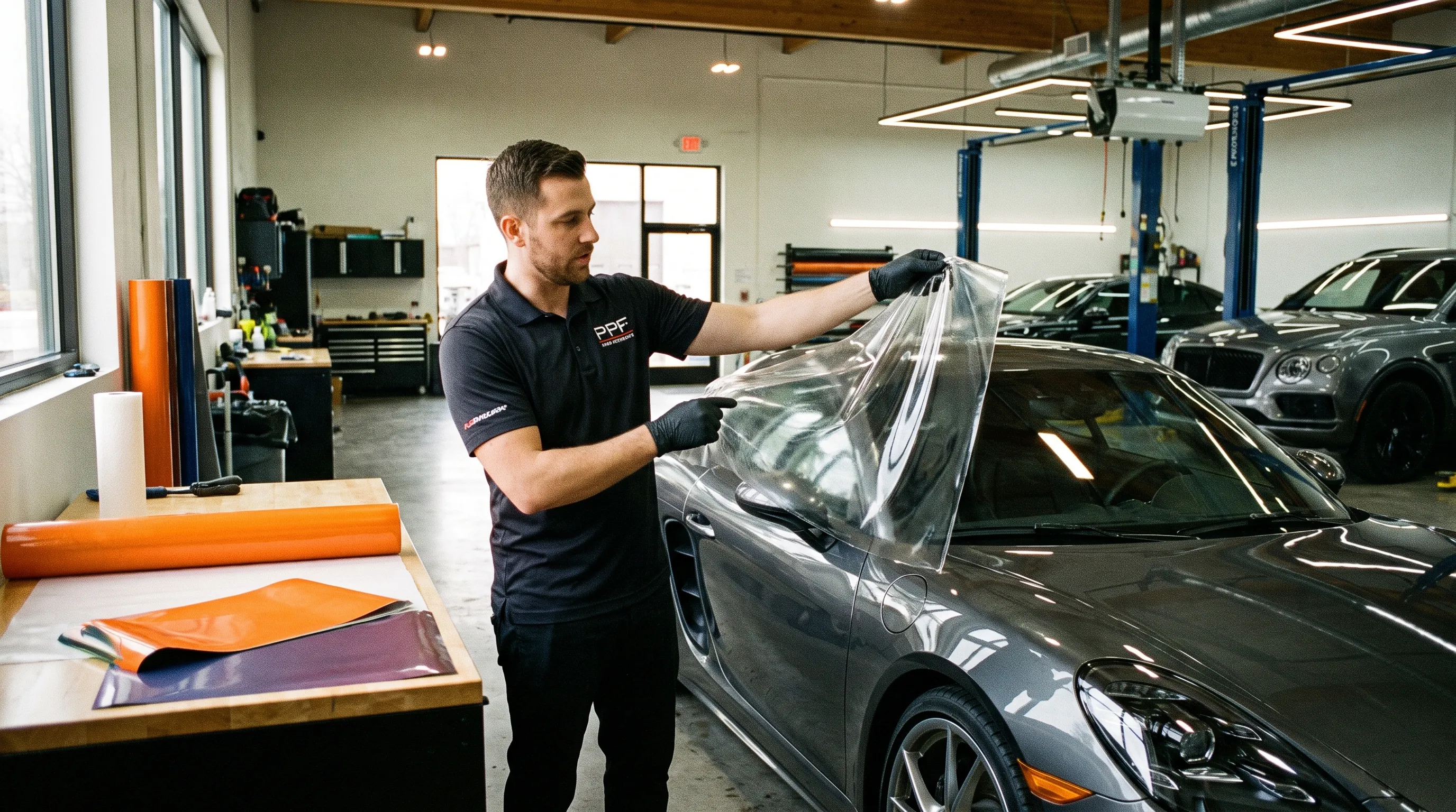 Layer comparison between color TPU paint protection film and PVC vinyl wrap