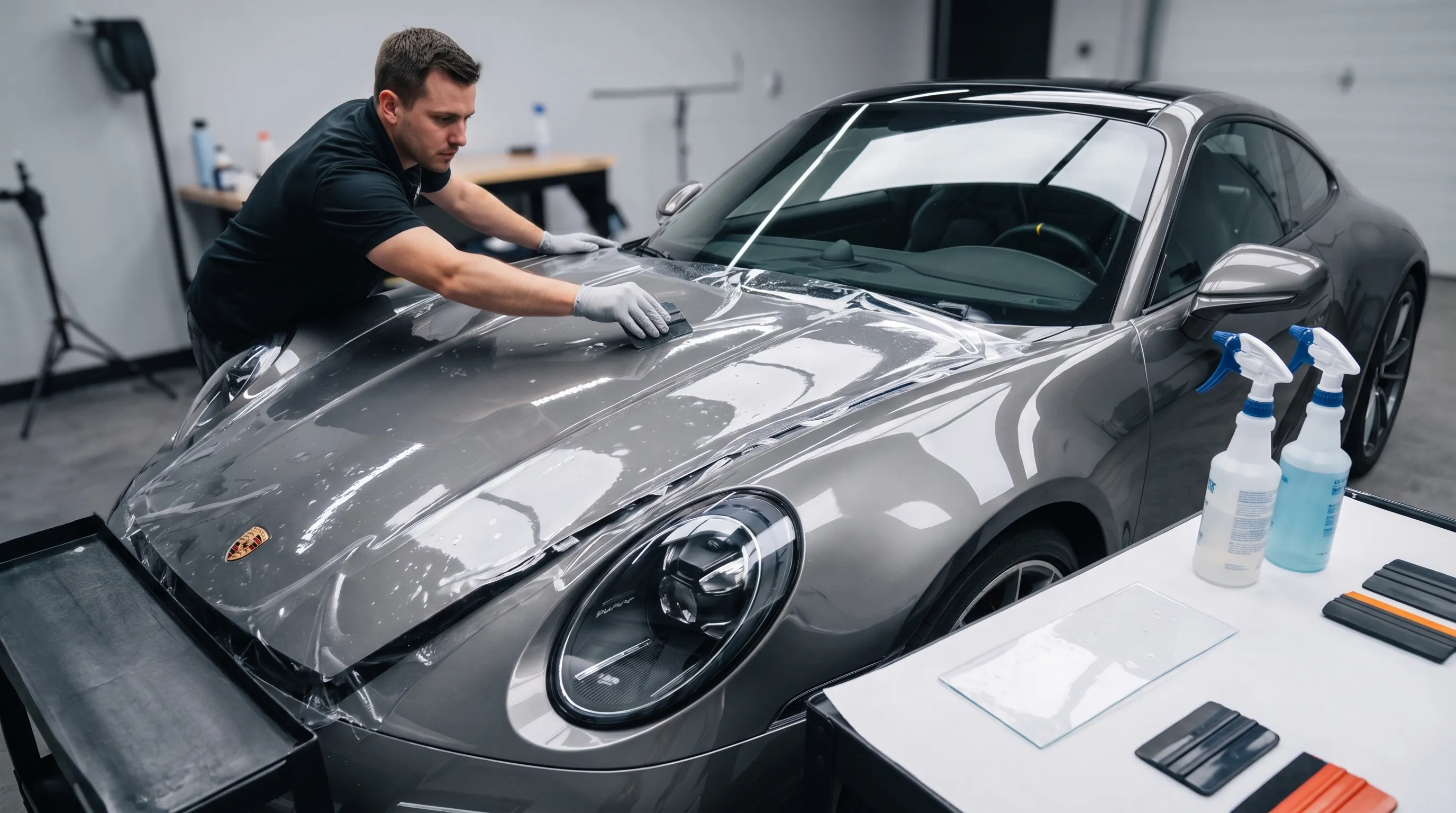 Layer stack showing how 7.5 mil paint protection film thickness is measured